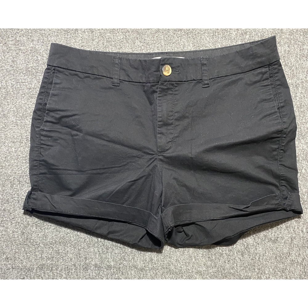 Old Navy Women's Plus Size 10  Chino Shorts Solid Black High Rise